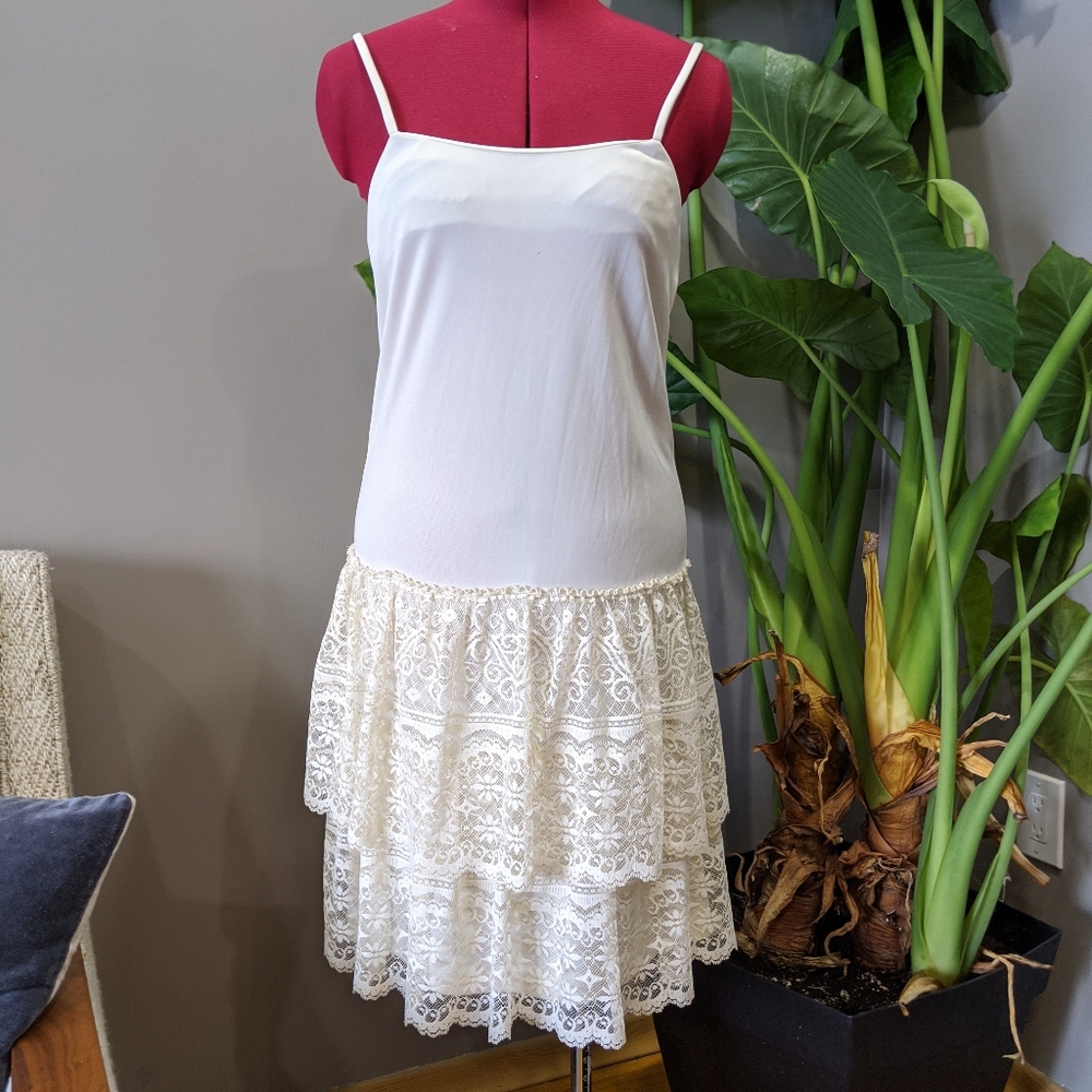 Vintage bohemian dress - 70s does 20s two piece cream LACE dress - boho - xs/sm - Picture 6 of 6